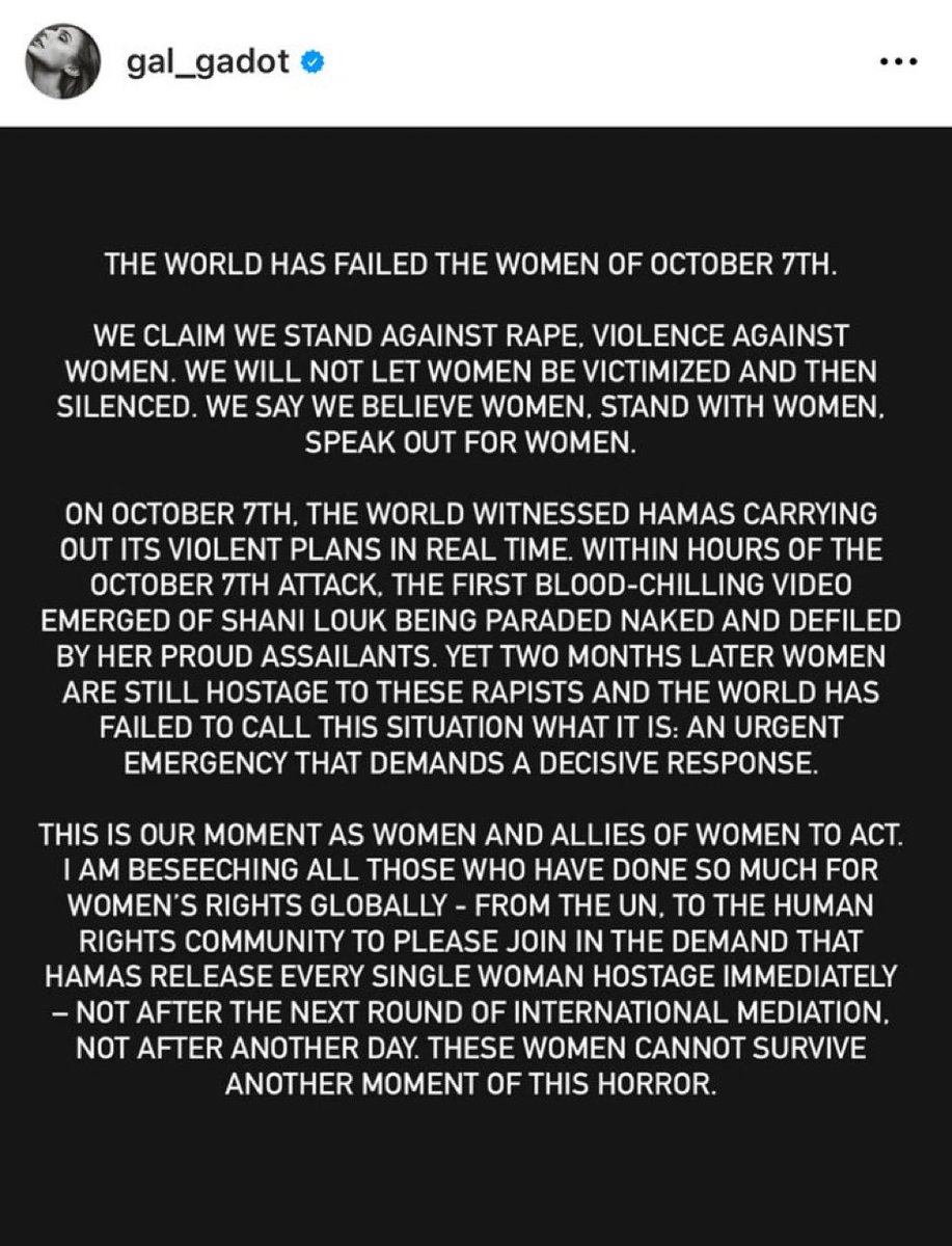 IsraelWarRoom's tweet photo. What @GalGadot said. https://t.co/AtTbBOPk0g