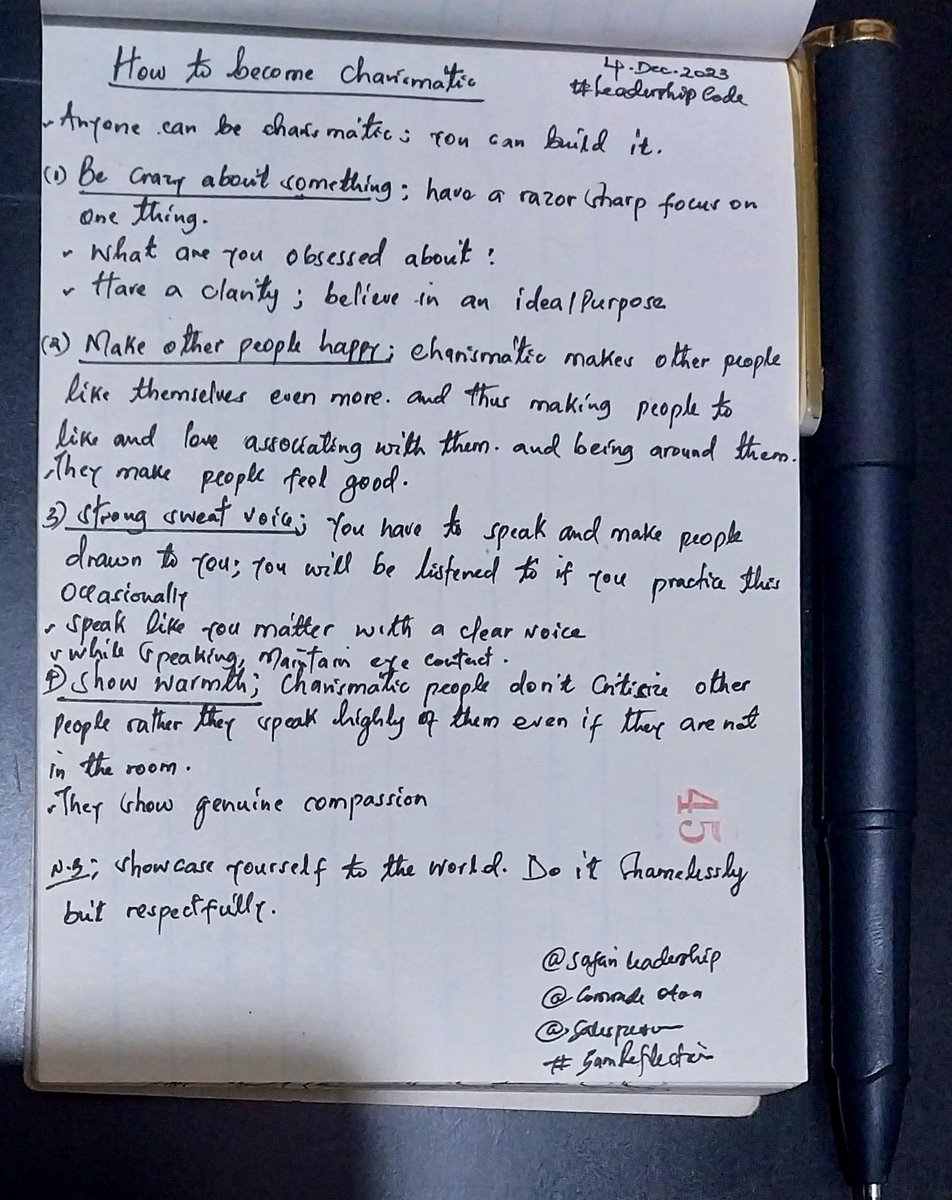 AmNjogah's tweet image. #LeadershipCode
"The most charismatic people are not just liked; they are remembered and revered for the essence they bring to every interaction."
@SafariUbuntu @Comrade_Otoa #5amReflection
