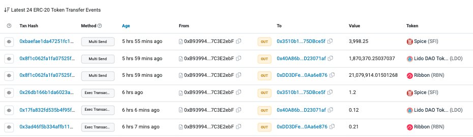 AlphaFolio's tweet photo. #MovingAsset #DragonflyCapital shifted roughly $12 million worth of cryptos to #Coinbase Prime, encompassing 150 $ETH (valued at $325.7K), 1.87 million $LDO (around $4.5M), and 21 million $RBN (approximately $7.1M). https://t.co/0eRpgmU17l