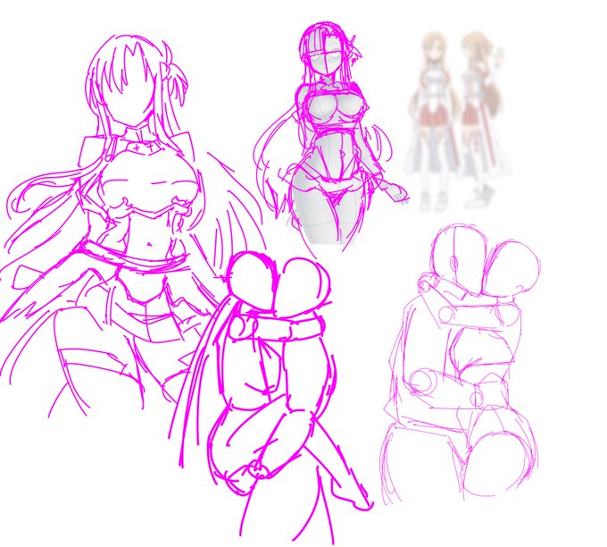 昨晩いつ寝たか正確に覚えてないしなんなら描いてたのすら覚えてないけど半寝で色々やってたらしい

横からって難しいね… 