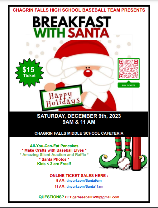 cfbaseball10's tweet photo. Breakfast with Santa is this Saturday!  Get your tickets now.  We still have some seats left but you better get your tickets now!  Our baseball elves are ready to serve you. https://t.co/zsOXuIXDCh