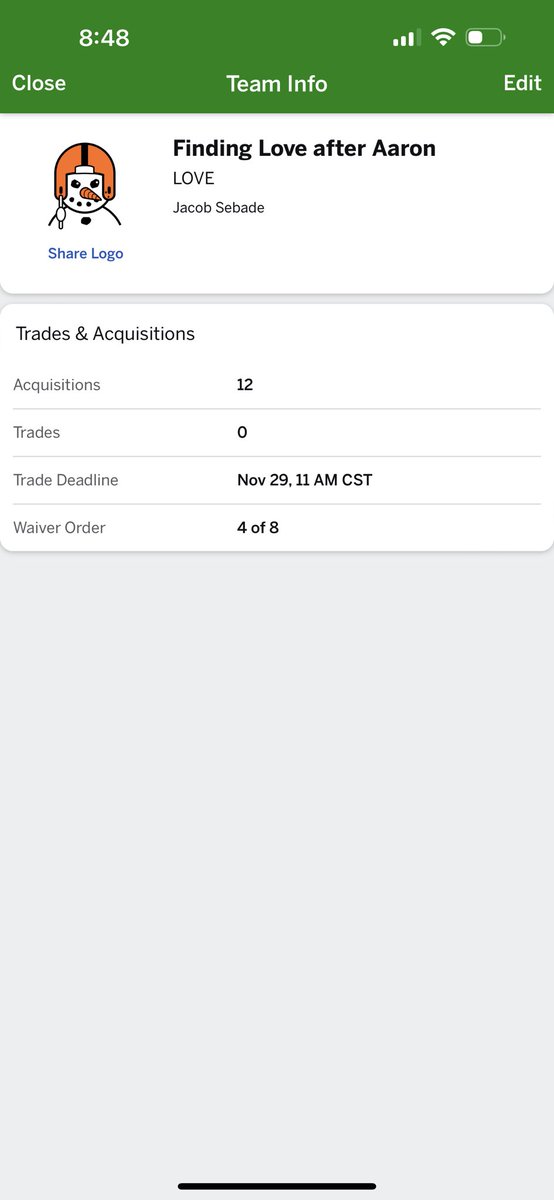 JacobSebade's tweet image. I feel like my fantasy team name should get some Love