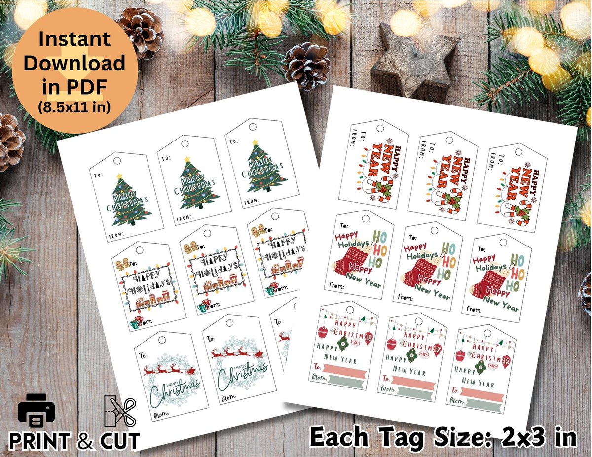 joomadeshop.etsy.com
Cute printable Holidays Gift Tags
