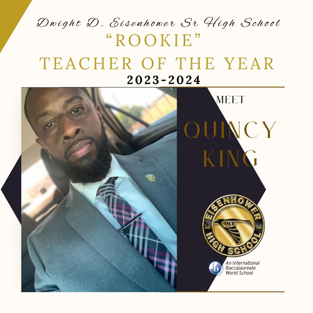 Congratulations to the @Eisenhower_AISD 2023-24 Teacher of the year, Mr. Oscar Medina, and Rookie Teacher of the Year, Mr. Quincy King! #EisenhowerExemplifiesExcellence