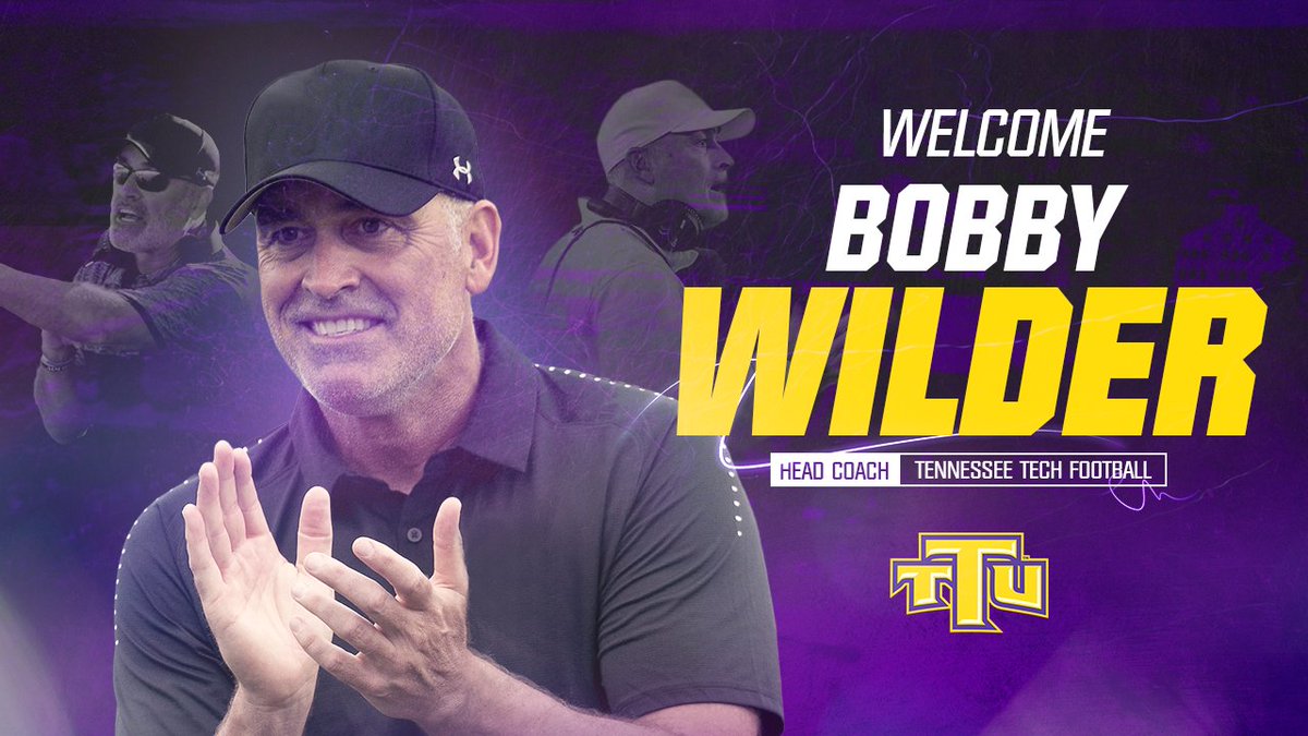 TTUGoldenEagles's tweet photo. Let's get Wilder: Bobby Wilder named new Tennessee Tech Football head coach | READ: https://t.co/OEh3jR3Wn5 #WingsUp https://t.co/TZcnihEwxn