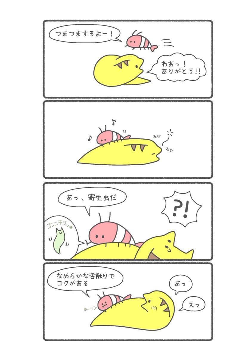 焦るウツボとえびの食レポ