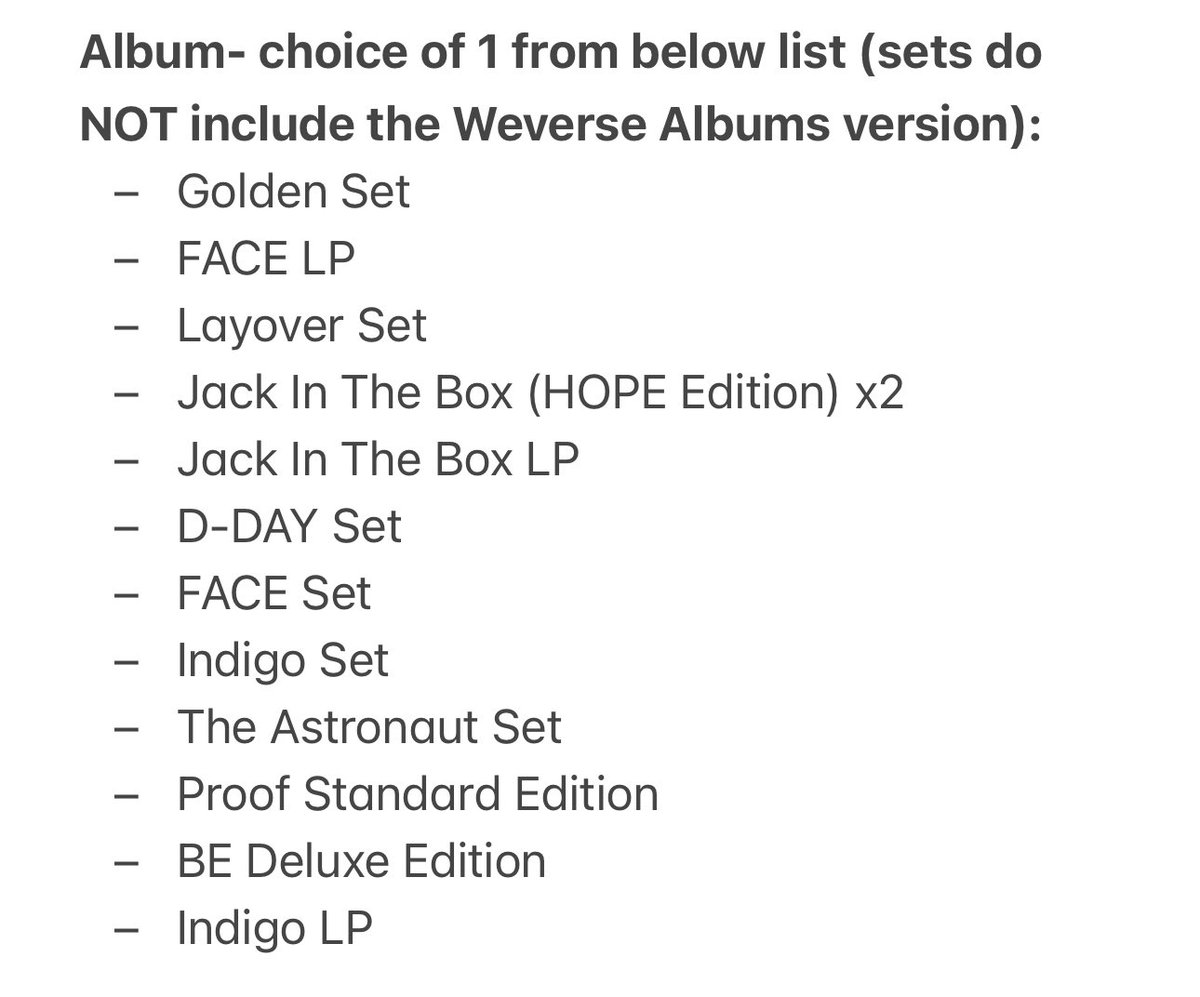 sas10f's tweet photo. Holiday Giveaway!
1 winner will receive an album/set of their choice (from list below), army bomb, and digital army membership.
Open WW (Please read rules below!! ⬇️)
RT and reply with your favorite OT7 photo to enter 💜
Ends Dec 10th 10pm ET
Good luck and happy holidays 💜🎄☃️ https://t.co/D2OkzAjYjM