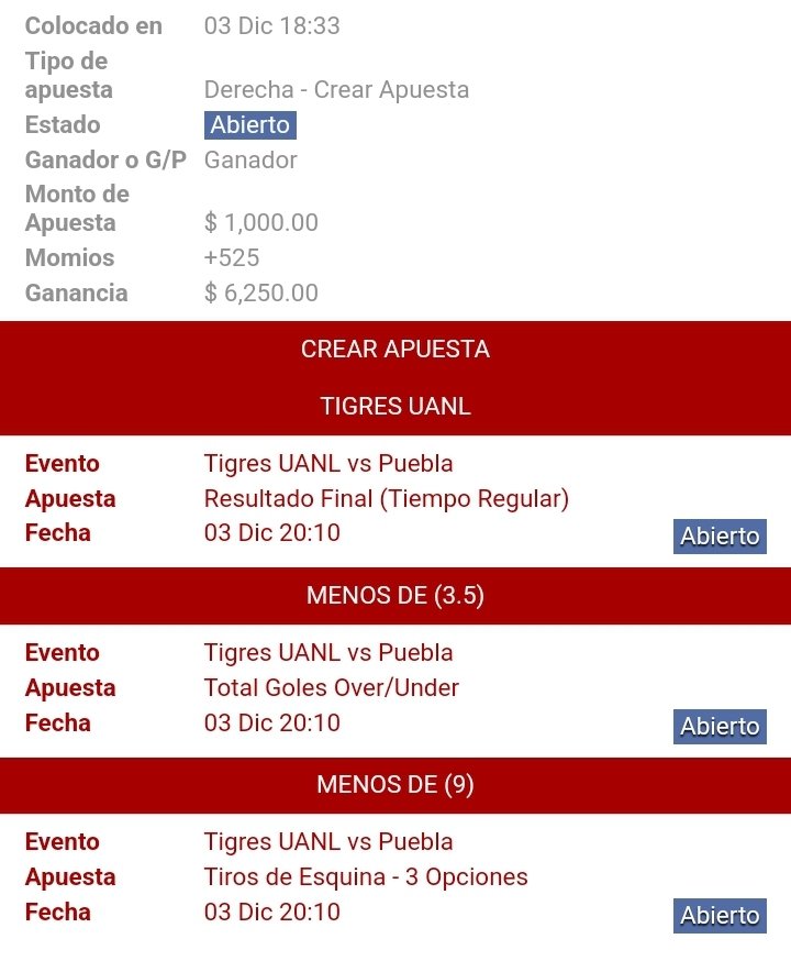 Martoleon1's tweet photo. @SmartBetsMex Meti esta de crear apuesta. https://t.co/8arWrF2KGi