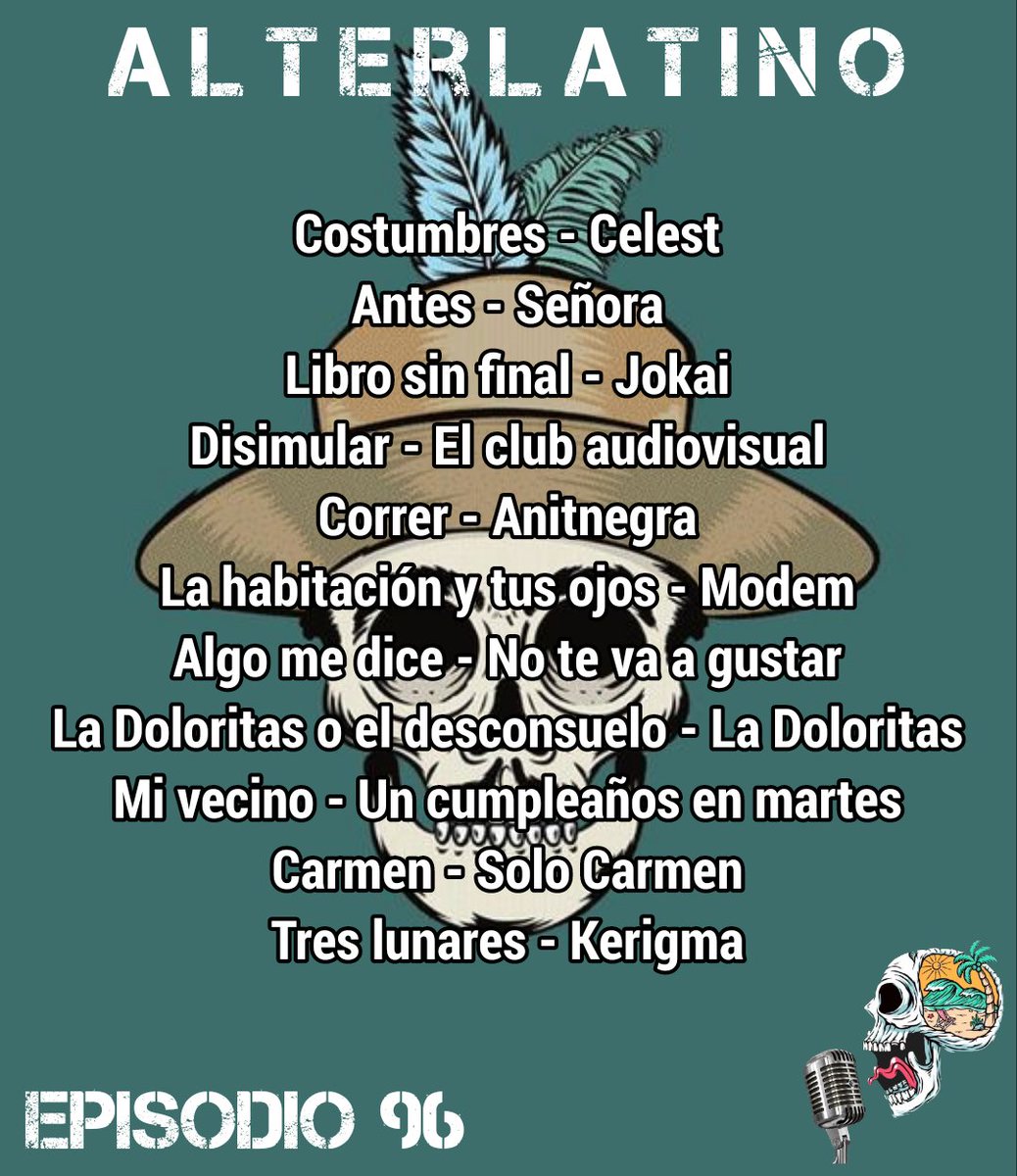 _alterlatino's tweet photo. Música del episodio 96:
@celestbandmx
#Señora
#Jokai
@ElClubAV
@AnitnegraN
@modemmusica
@ntvgoficial
#LaDoloritas
#CumpleañosUnMartes
@SoloCarmenBanda
@Kerigma_Rock
https://t.co/ya9jAuAlUb https://t.co/crvPy435S1