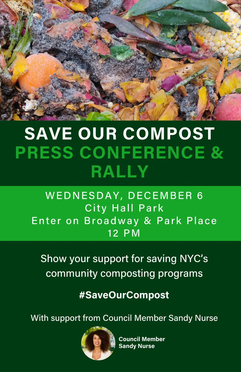 SelinOlmsted's tweet photo. Composting programs are one of the best things happened to New York City in the past years. It's a step forward and the right thing to do. 
#SaveOurCompost https://t.co/KE5H7DQ5pR
