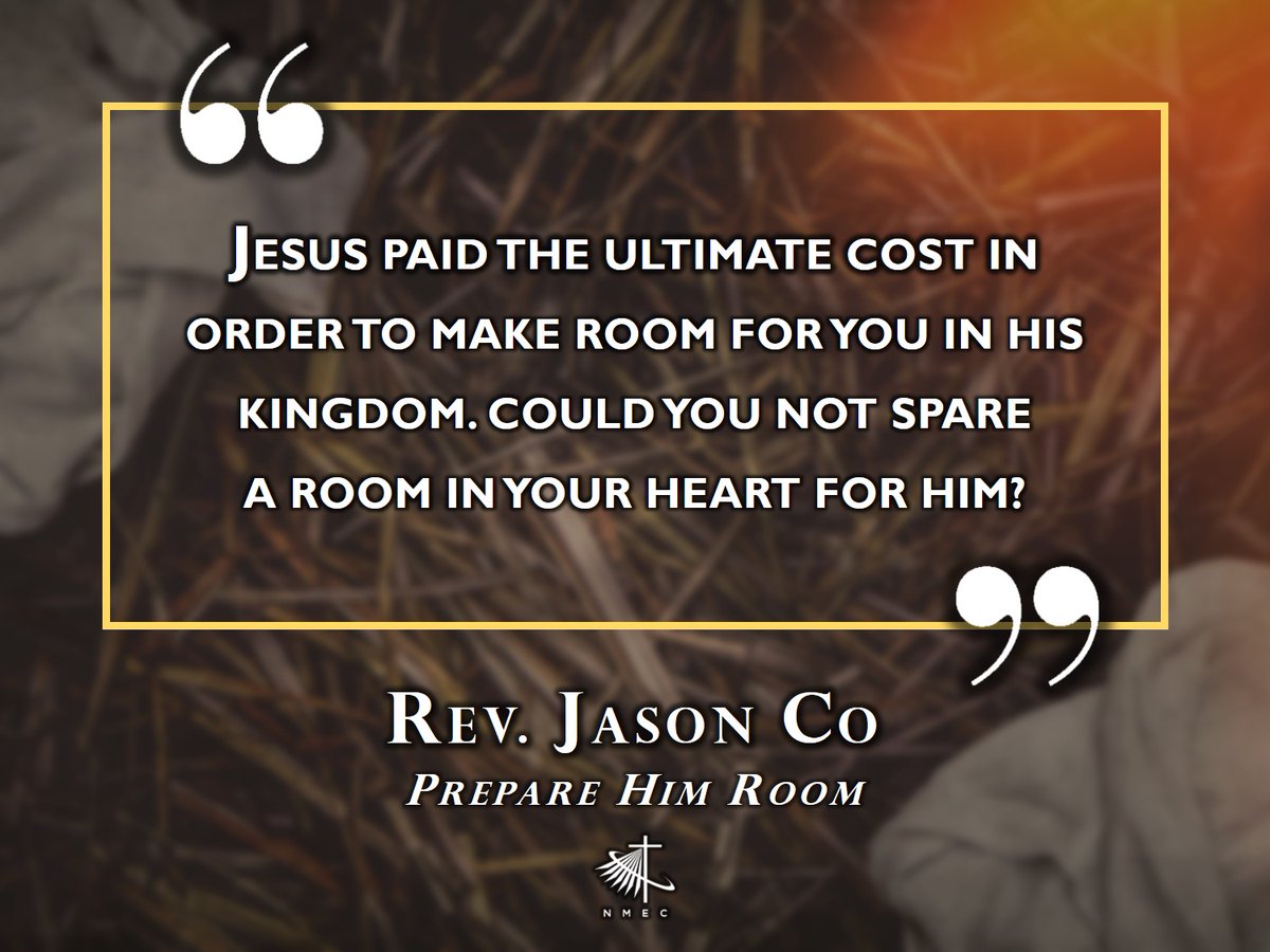 NMEConline's tweet photo. "Jesus paid the ultimate cost in order to make room for you in His kingdom. Could you not spare a room in your heart for Him?"

~Rev. Jason Co
"Prepare Him Room"
COMMUNION SUNDAY WORSHIP
December 3, 2023 | 10 a.m.

Watch the livestream recording:
https://t.co/AuwrfXNOZu https://t.co/2gdKkvWUem