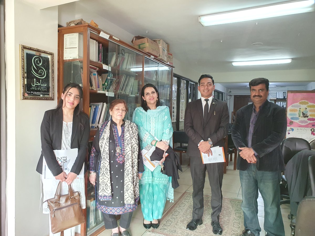 PJNPakistan's tweet photo. Peace & Justice Network's Access to Justice Cell (#A2JC) and #Sahil Organization had a very detailed and productive meeting. During the meeting it was discussed in detail on the work being done by both the organizations in the area of Legal Aid and what steps can be taken for collaborative efforts to address child abuse and gender-based violence (#GBV) cases.
During our meeting, both teams explored ways to strengthen the #LegalAid support system for survivors of GBV and child abuse. It was agreed to have a formal MoU Signed between PJN's A2JC and Sahil Organization as a next step and way forward.