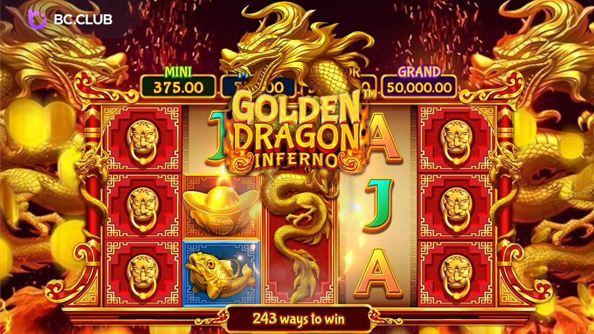 BcClubOfficial's tweet photo. 🐉 Unleash the dragon in SUPER GOLDEN DRAGON INFERNO™ 🎰 With a chance to win up to 2,916X your bet, experience the thrill of 243 Ways to win, stacked mystery symbols, and a lucrative HOLD &amp; WIN BONUS! 

🔥✨Register at https://t.co/52mZE44LGD
#DragonInferno #SlotMagic https://t.co/ah1LTahEUC
