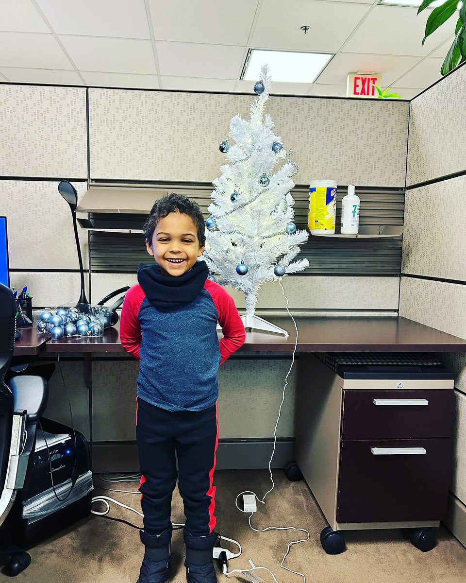Special thank you to our interior decorator (our son 😀) who volunteered to “work” on Sunday. He made our firm look more festive.