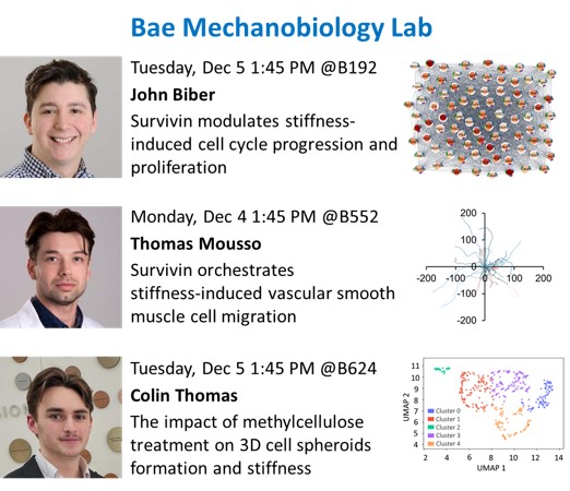 Bae Mechanobiology and Mechanomedicine Lab (@yonghobae2) on Twitter photo Three lab members presenting at <a href="/ASCB/">Abi Corbett Burns</a> meeting #cellbio2023 in Boston. Stop by and check them out! Three lab members presenting at <a href="/ASCB/">Abi Corbett Burns</a> meeting #cellbio2023 in Boston. Stop by and check them out!