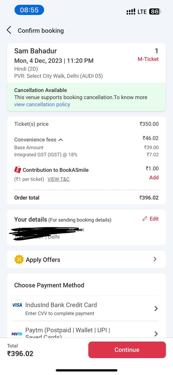 utkarshout's tweet photo. Came across a Dark Pattern on Bookmyshow. 
Bookmyshow is currently practising Drip Pricing. With the guidelines for prevention of Dark Patterns being notified earlier this Friday, urging DoCA to take strong action. @jagograhakjago @bookmyshow @rohitksingh https://t.co/QzJgwZWMeI