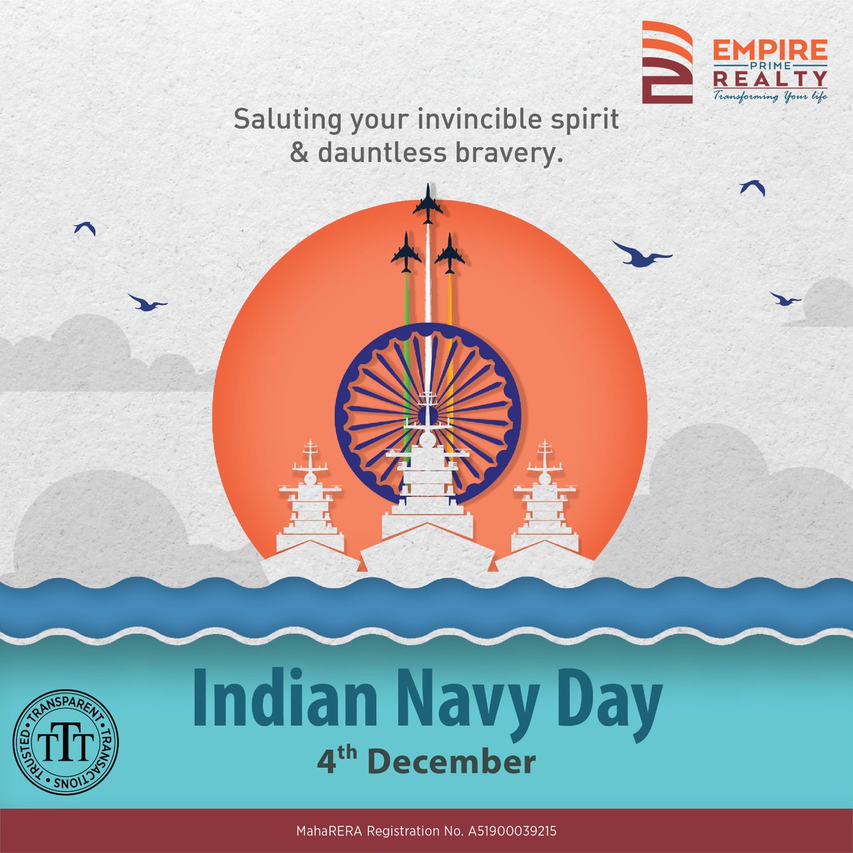 On Navy Day, we salute the bravery, dedication, and indomitable spirit of our naval forces. Thank you for safeguarding our seas and securing our nation. #Navyday #empireprimerealty