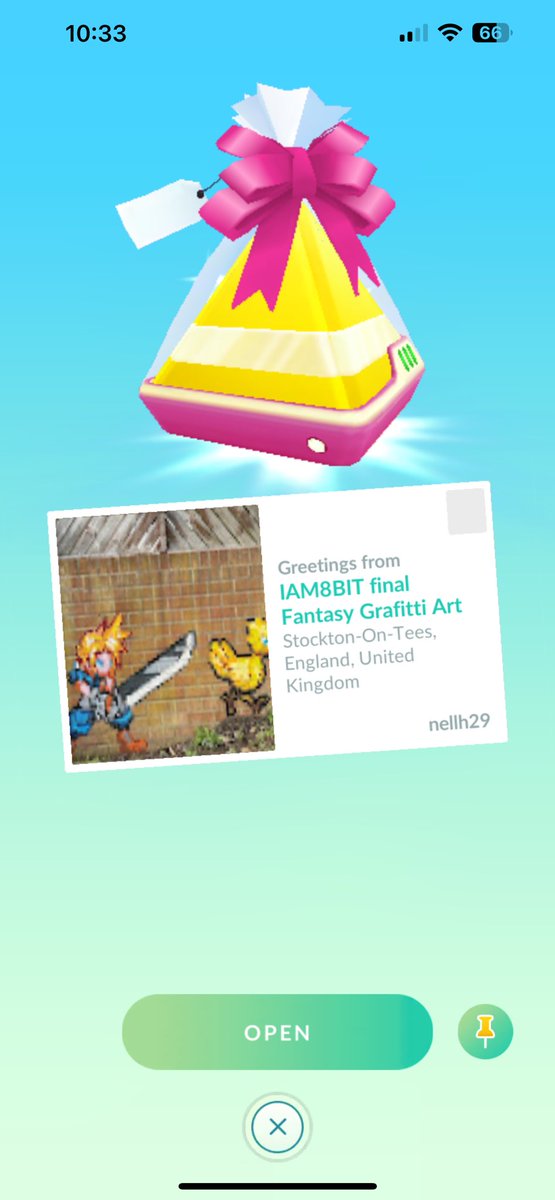 j0ximoto's tweet image. Okay… whoever Nellh29 is, you sent me THE BEST postcard that I have EVER gotten in Pokemon GO!!! HELL FREAKING YEAH!!!! Major THANK YOU!!! #Pokemon #PokemonGO #Pokestop #Gift #FinalFantasy7 #CloudStrife #Chocobo