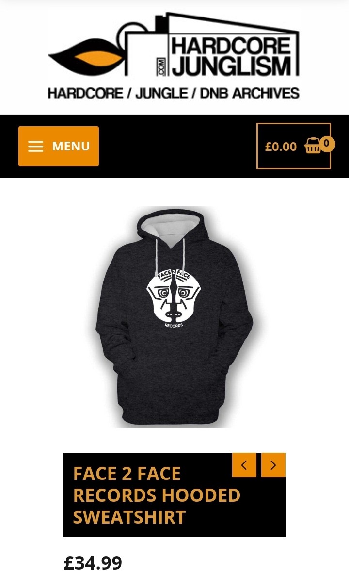 Face2Face Records Hoodies available from ww.HardcoreJunglism.com for those cold winter days