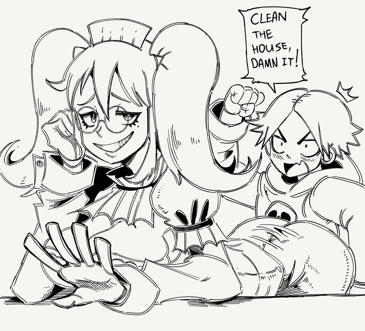 かたずかよ!
Akiko is a bounty hunter, not a maid. 🎃#マンガ #イラスト #rkgk 