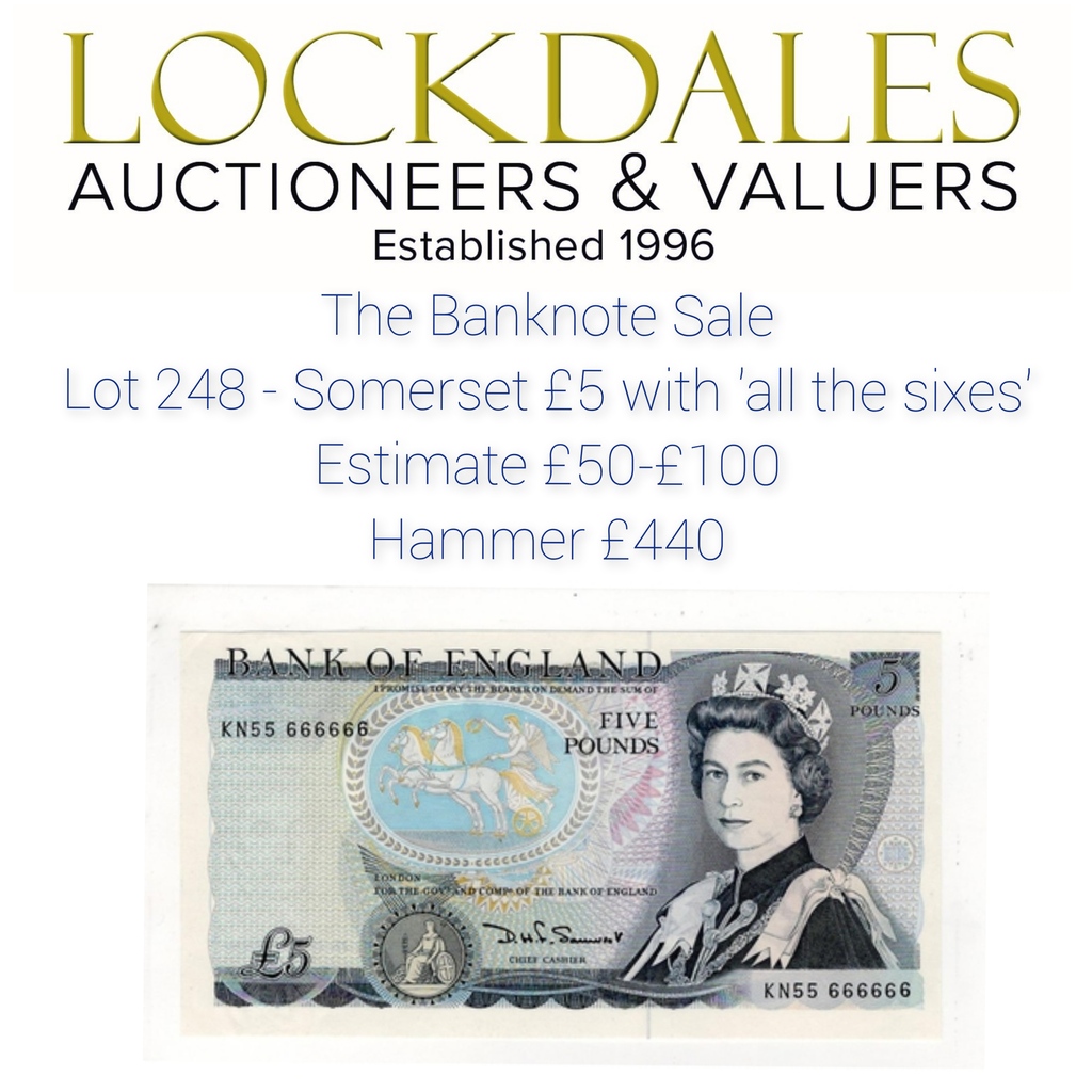 Auction 249 Report: 
The Banknote Sale: 
Total prices realised: £141,444 (incl. prem.) 

#banknotes #thebanknoteauction #banknotecollector ##money #queen #bankofengland #somerset #papermoneycollectors #papermoney