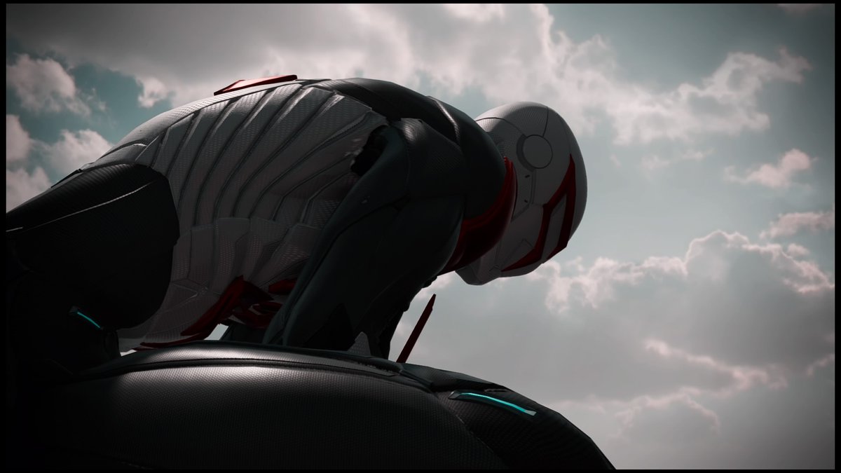 Quicksilver1994's tweet photo. "Spider-Verse? Huh, that's... stupid. It's called The Arachno-Humanoid-Poly-Multiverse. Which sounds... stupid too I guess." - Spider-Man 2099 #MiguelOHara #SpiderMan #Spiderman2099 #spidermanPS4 #VirtualPhotography https://t.co/0UOIGwpvoc
