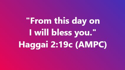 scherfcom's tweet photo. "From this day on I will bless you." Haggai 2:19c (AMPC)
-----
What God said in the #Bible God I Love You #Christianity Christianity #scriptue Thank You God #bibleverse God's Word https://t.co/fnrMp1qvJq