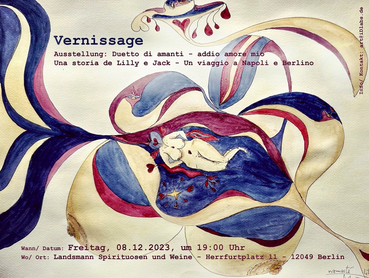 Muellerinho1's tweet photo. Hey am Freitag 8.12.2023 startet meine Vernissage: Duetto di Amanti in Berlin #Neukölln. 🙏☀️🫶👨‍🎨 8.12.2023 um 19:00 Uhr Herrfurthplatz 11 in 12049 Berlino 😉🎨 Benvenuto: https://t.co/16zgN9BUDX