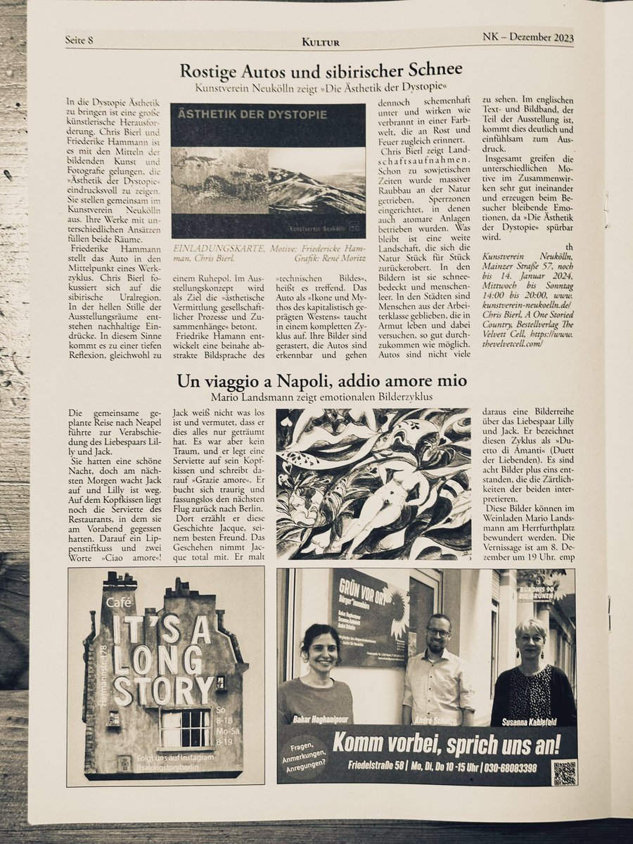 Hey am Freitag 8.12.2023 startet meine Vernissage: Duetto di Amanti in Berlin #Neukölln. 🙏☀️🫶👨‍🎨 8.12.2023 um 19:00 Uhr Herrfurthplatz 11 in 12049 Berlino 😉🎨 Benvenuto: