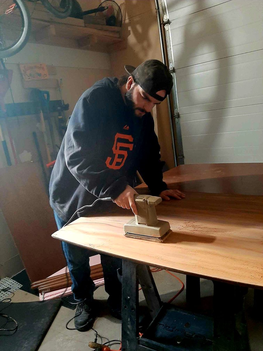 Trying out something new, by refinishing this table I got off Marketplace😬 #woodworking #refinishing #newthings