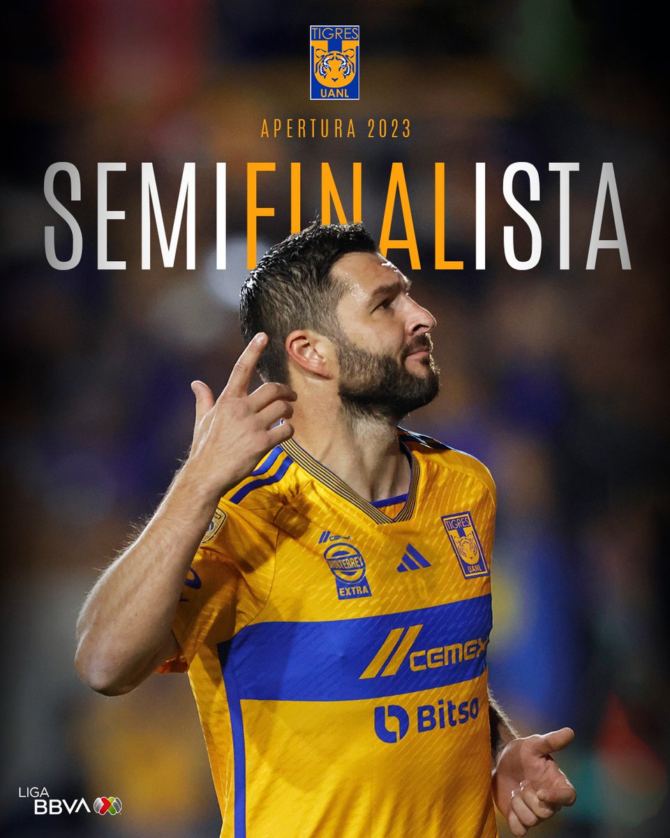 ¡¡Están en #Semifinales!!

El último boleto a 'semis' tiene el nombre de <a href="/TigresOficial/">Club Tigres 🐯</a>. 🐯

Con victoria en el 'Volcán' y mucho perfil tigre, avanzan. 🔥

#LigaBBVAMX ⚽️