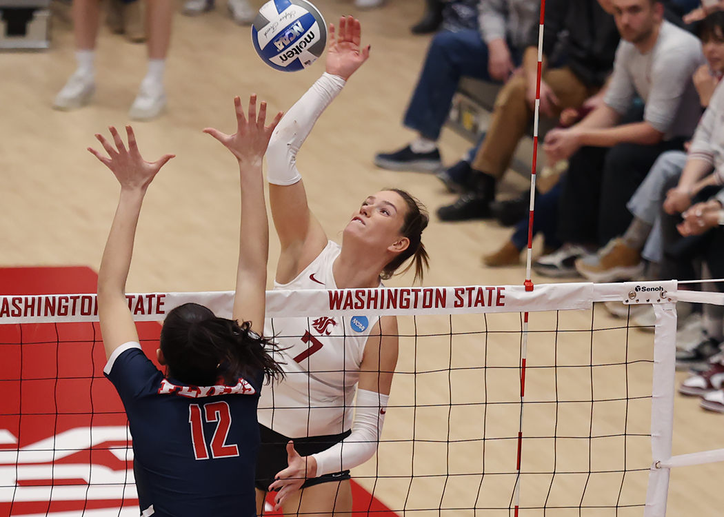 GDSportsPhotos's tweet photo. Great night last night in Bohler as @WSUCougarsVB advanced to the Sweet Sixteen in the @NCAAVolleyball tournament by taking out the #5 seed in their bracket, Dayton, 3-1 (1 of 4)! #GoCougs๐๐พ #CvE23๐ช #OnToPittsburgh https://t.co/thgYpxgLp2