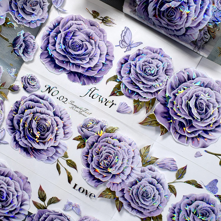 Beautiful flower washi tape with blingbling effect, laser effect and shell glaze, pls go to amazon.com/dp/B0CNZYR7B7?… if you like them.