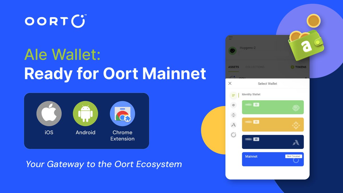 oortech's tweet photo. 💥 Update Alert: Ale Wallet users, it's time to upgrade! Our latest update for iOS, Android, and Chrome is live. Now, you can easily add the Oort Mainnet (Olympus Protocol) to your Ale Wallet. #OortMainnetLaunch https://t.co/OhmZkaE9qv