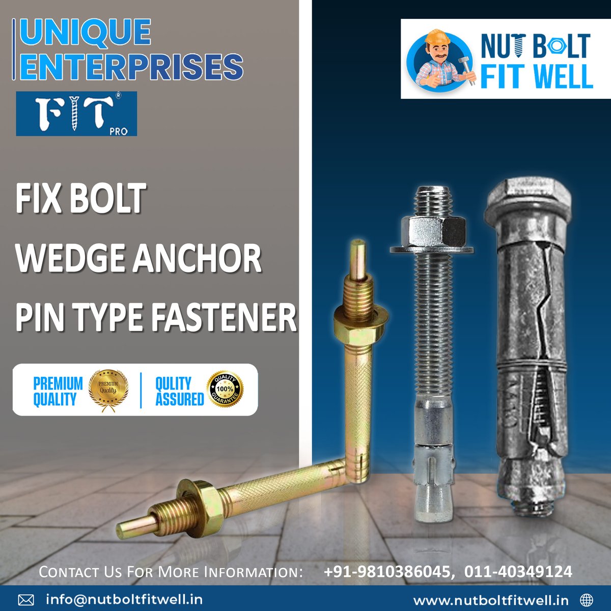 UniqueE56197035's tweet image. Fix Bolt, Wedge Anchor, Pin Type Fastener
For more information
📞 Phone: 9810386045
📧 Email: rajivunique77@gmail.com
🌐 Visit our Website: nutboltfitwell.in
.
.
.
.
.
.
.
.
.
.
.
#uniqueenterprises #framefixing #wedgeanchors #connectorscrews #heavydutywork #nutboltfitwell