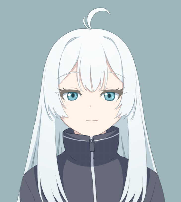 1girl solo looking at viewer long hair simple background blue eyes white hair  illustration images