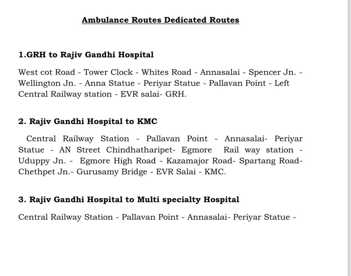 chennaipolice_'s tweet photo. 🌀 #Michaung CYCLONE

Ambulance Routes

#ChennaiRain #Update 
@SandeepRRathore 
@R_Sudhakar_Ips
@ChennaiTraffic https://t.co/LFfeidX9jY