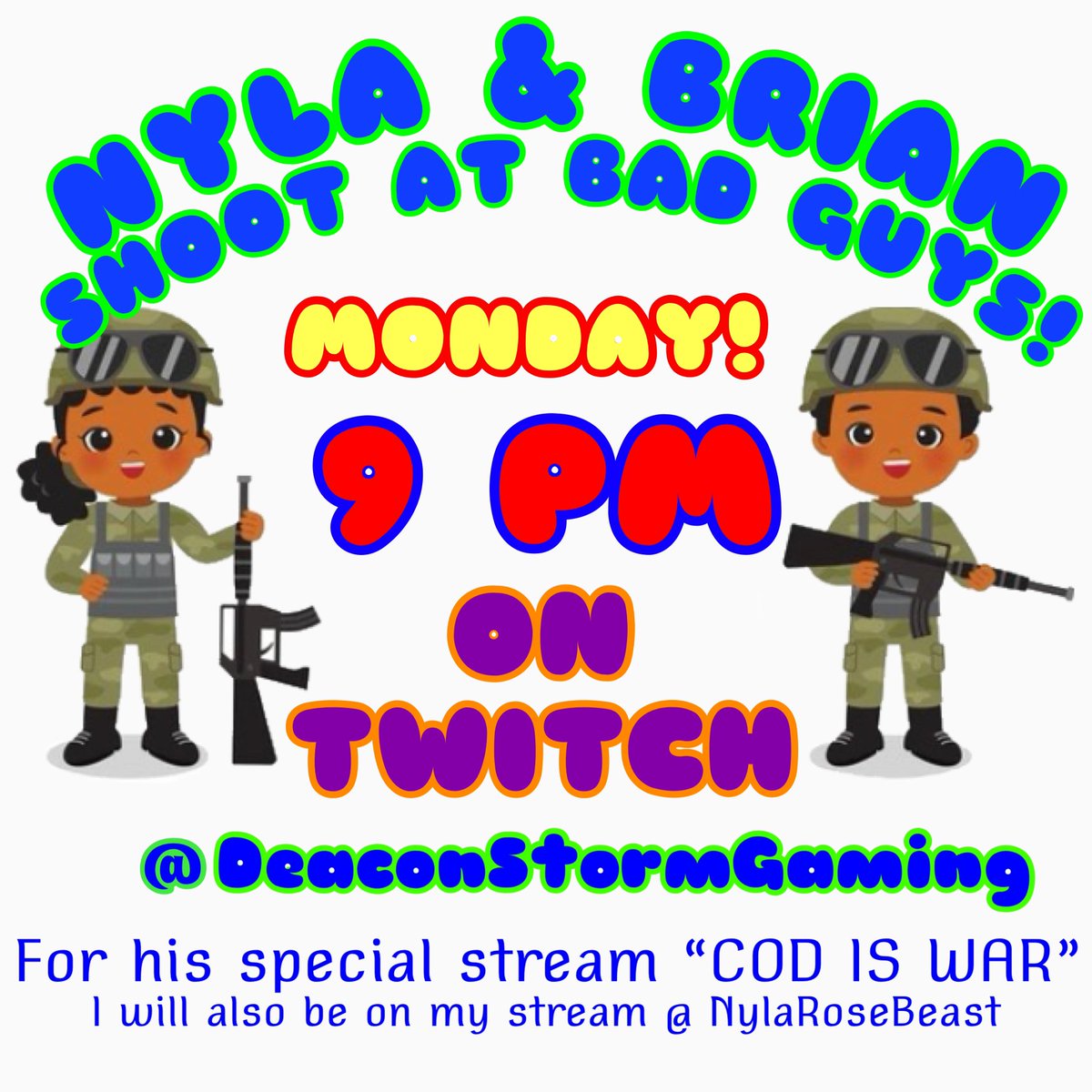 Hey yall since I’m on this @CallofDuty kick again… join me and my friend @DeaconsVoice tomorrow on his @Twitch channel (DeaconStormGaming) for some #COD shinanagains!!! At 9pm eastern! I’ll also be on mine but show the homie some love!