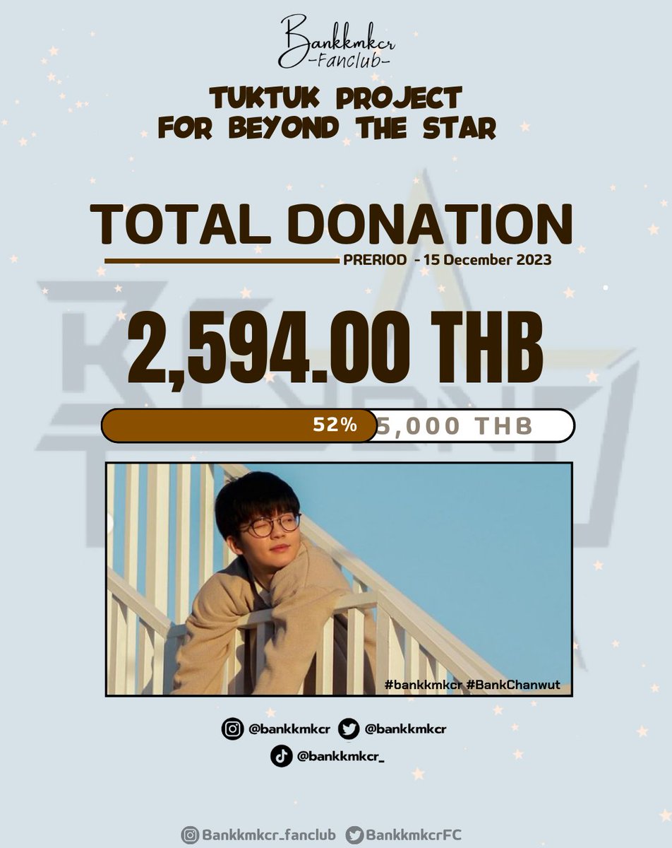 BankkmkcrFC's tweet photo. ยังสามารถ Donate ได้เรื่อยๆ นะค้าบบ 
มีให้ฝากข้อความถึงน้องด้วยนะคะ 

ขอบคุณทุกยอดโดเนทและทุกข้อความที่ฝากจะส่งถึงน้องโดยตรงครับ 🤎

@bankkmkcr | #bankkmkcr #BankChanwut
#beyondthestarEP4 
#beyondthestarseries #เส้นทางรักพิชิตดวงดาว
#mflowentertainment https://t.co/EKPI5ge6Fx