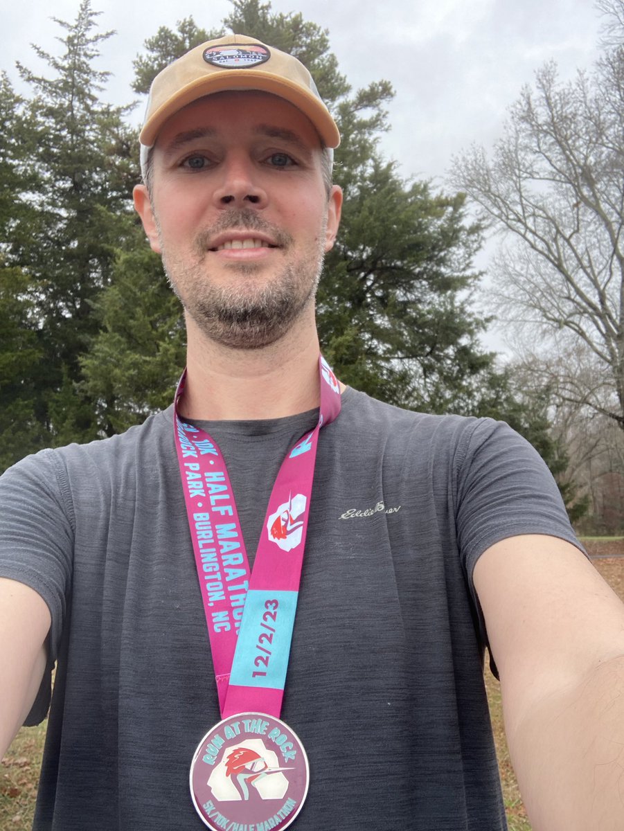 My first trail half marathon is in the books. This was an amazing race with fun downhills and mud pits. Looking forward to more trail races in 2024