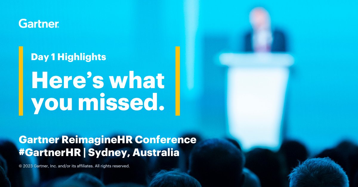 That's a wrap on Day 1 of #GartnerHR in Sydney. Highlights from the day include: ✅ Employee buy-in ✅ How to diagnose talent challenges ✅ Responding to #tech trends and #GenAI Learn more on the Gartner Newsroom: gtnr.it/47MkMKo #CHRO #HR
