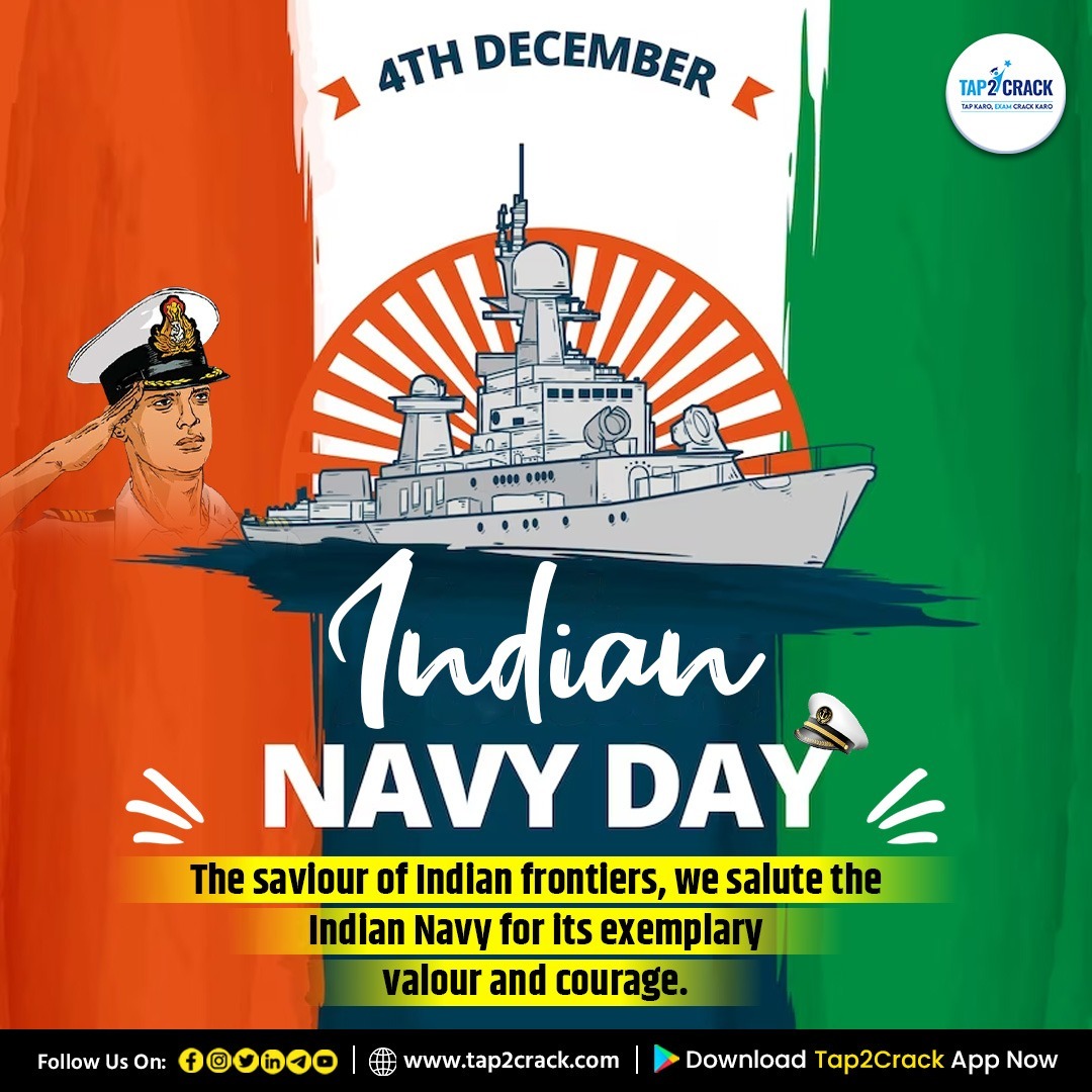 Tap2crack's tweet image. The saviour of Indian frontiers, we salute the Indian Navy for its exemplary valour and courage.

#indiannavyday #4thdecember #indiannavy #tap2crack