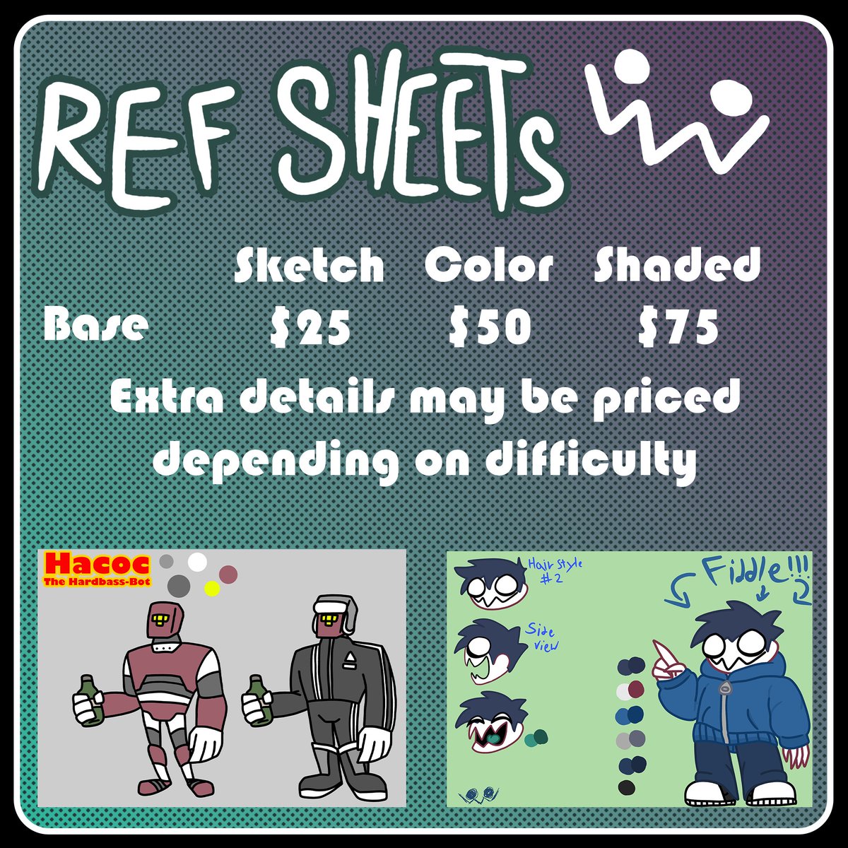 Fiddle0131's tweet image. What&apos;s this? New prices? More options!? Yes, my humble shop is open!