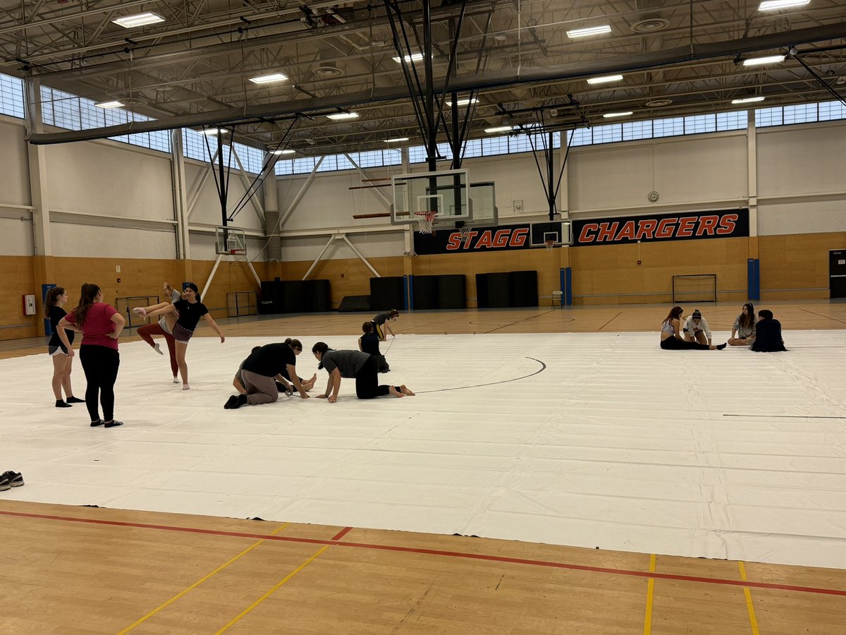 StaggColorGuard's tweet image. Sometimes practice just needs to be for tarp set up… and shenanigans.