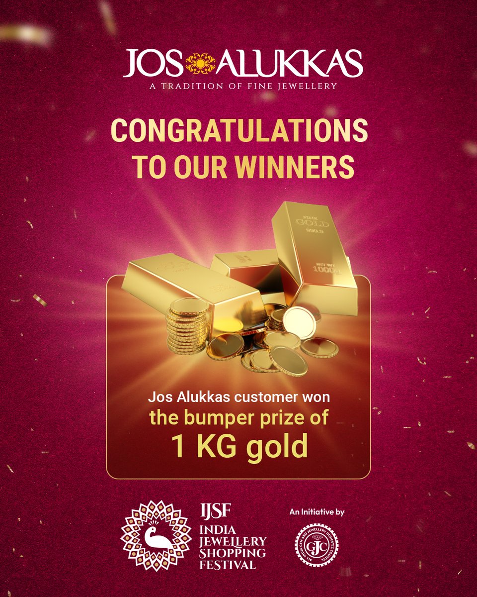 #JosAlukkas steals the spotlight at #IJSF with one of our customers winning a show-stopping bumper prize-a glittering 1kg Gold masterpiece. A symbol of unparalleled opulence and prestige, this extraordinary prize sets a new standard for luxury in the world of Jewellery.