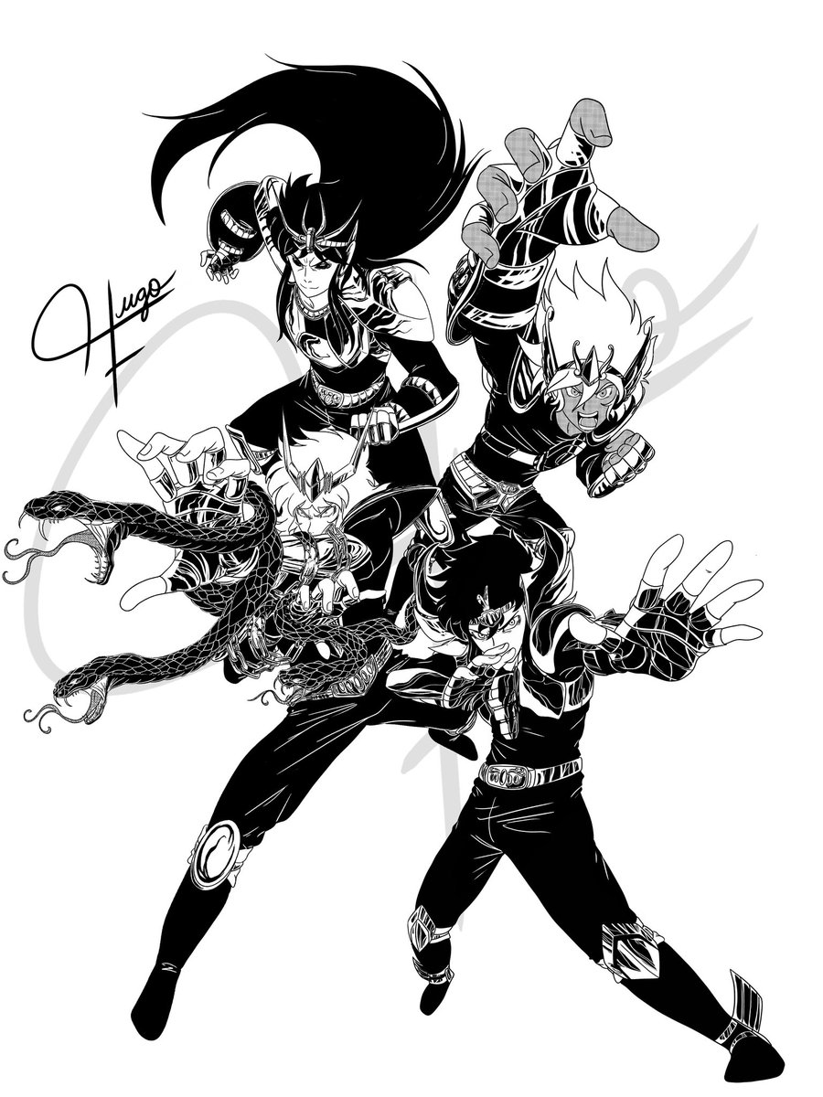 HFernandes_art's tweet photo. The Black Saints 
Manga Style

#Blacksaint #saintseiya #athena #fanart #andromeda #darkandromeda #Pégaso #darkpegaso #dragon #blackdragon #twindragons #darkswan #swan #atena https://t.co/EHfHpgpiMa