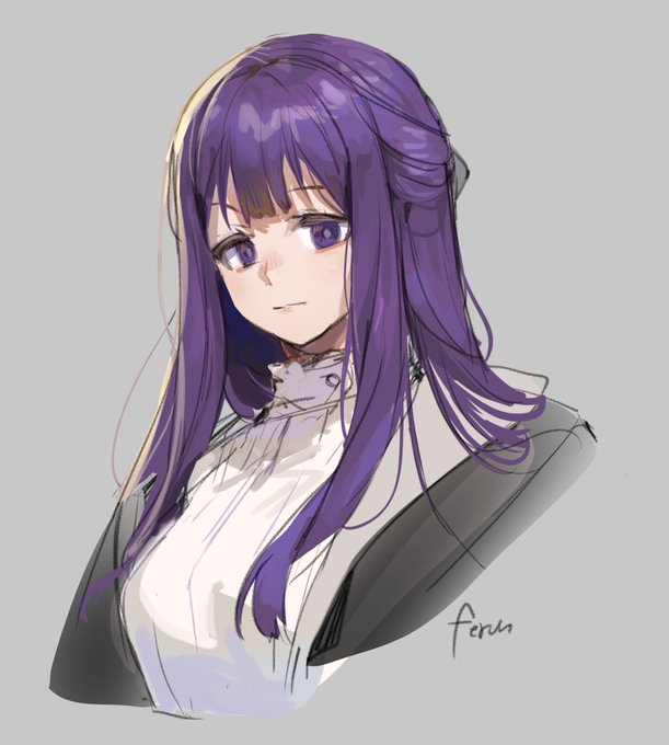 「half updo purple hair」 illustration images(Latest)｜3pages
