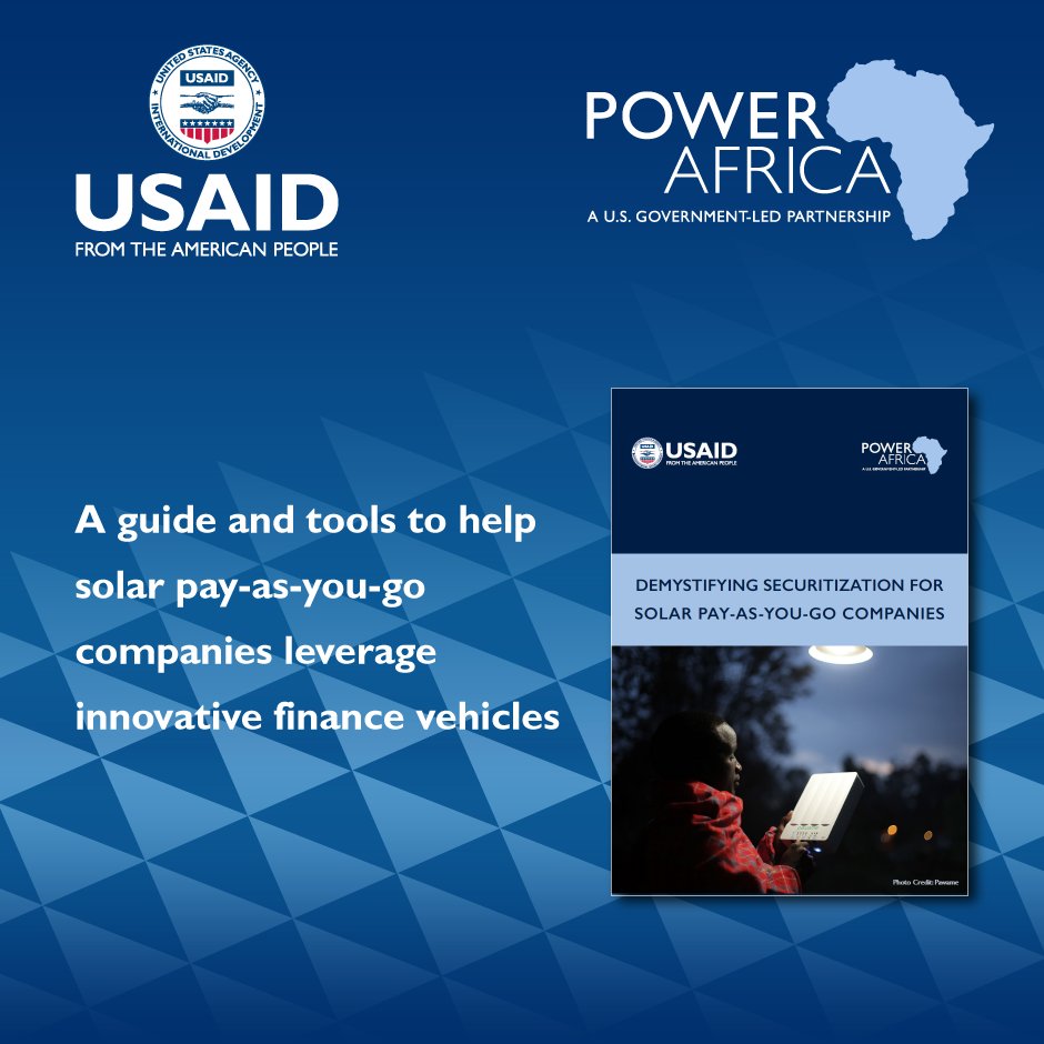 PowerAfricaUS's tweet photo. NEW RESOURCE | Are you an #OffGridCompany looking to set up a #SpecialPurposeVehicle? Our new guide shares #OffBalanceSheet #Securitization essentials for #PAYGO companies.
🔴 Demystify OBS transactions! DOWNLOAD: https://t.co/L2h7O2PBRL
#AccessToFinance #OffGridSolar https://t.co/nSR72zIcsY