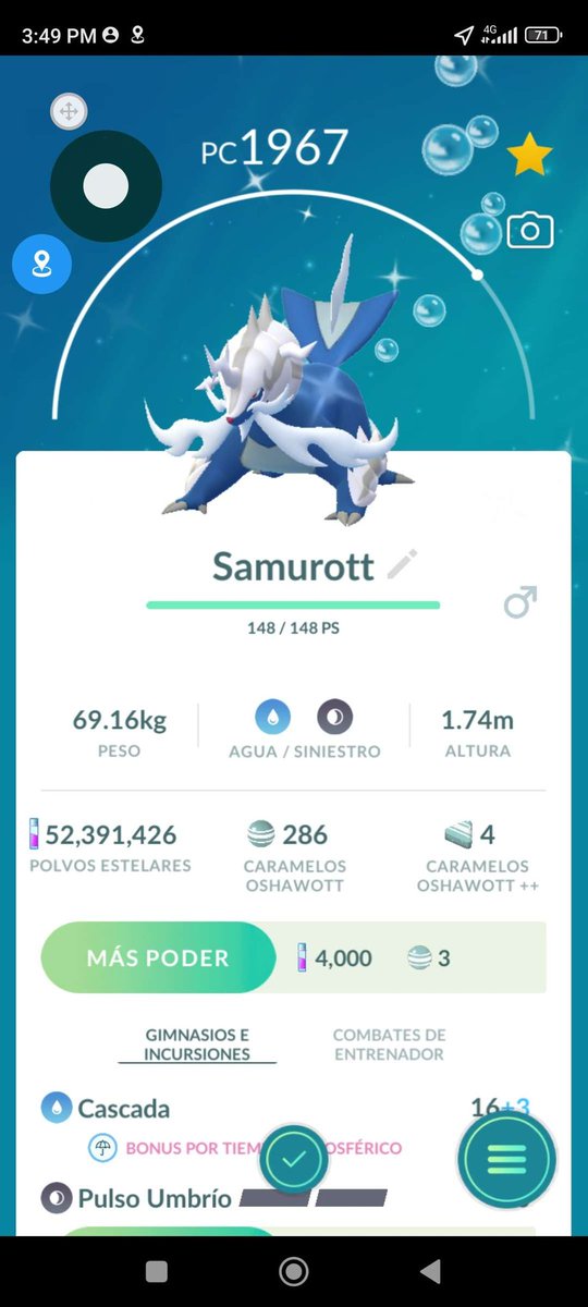 engel_go's tweet image. 🚨➡️ Se acabó el día de Incursiones de Samurott de Hisui, espero todos hayan conseguido su shiny ✨🥳🙌🏼

#PokemonGO #HisuianSamurott