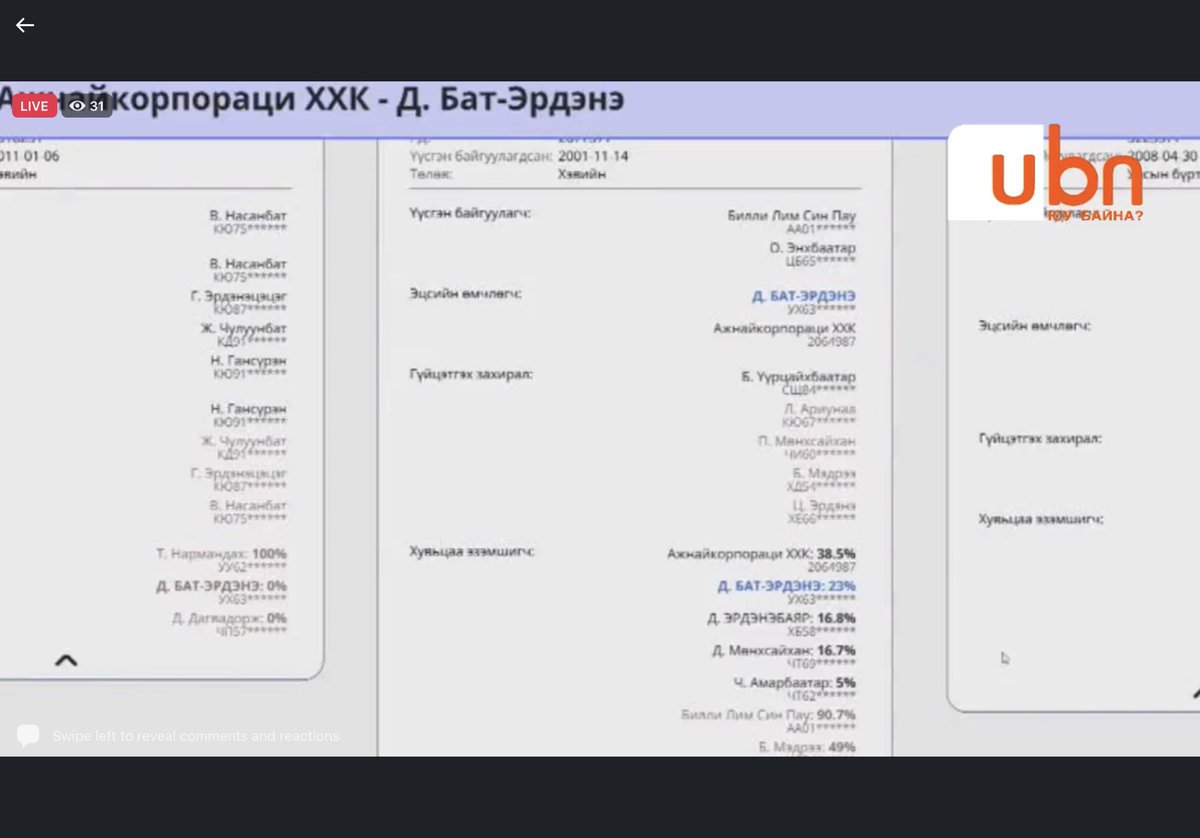 Монголоос төрсөн Хятад тэрбумтан Мах импекс, Талх чихэр, Баянгол зочид буудал зэргийн гол хувьцаа эзэмшигч Женкогийн дотны анд Лим Сим Пау -н Жижигтавантолгойд  "Капитрон Хаалттай" ХК үүсгэн байгуулж байснаар орооцолдож эхлэв ээ 😆
ЗУУНЫ ЛУЙВАРЧИН БОЛ ЖЕНКО  гэж хэлээд байгаа.